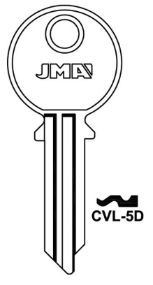 JMA CVL-5D Cylinder Key Blank

to suit CVL, Cays & Fermod locks

Steel Key