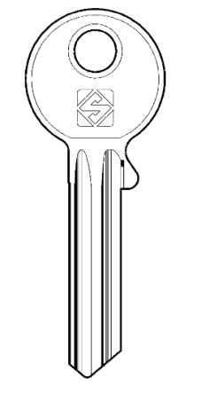 Silca GE106 Cylinder Key Blank 

to suit Ge-Ge, Alfa & Grundmann locks and many more.

Steel Key 