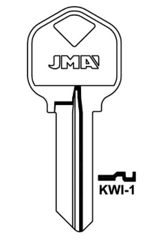 JMA KWI-1 Cylinder Key Blank

to suit Bricard, ERA, Ezset, Kwikset & Vachette locks

Steel Key 