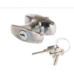 Lowe & FLetcher L&F 1618 Small `T` Garage Door Handle - Chrome Plated 60mm Threaded Bar Spindle