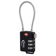 ASEC TSA Combination Luggage Cable Travel Padlock - AS10210