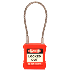 ASEC Safety Lockout Tagout Padlock with Wire Shackle