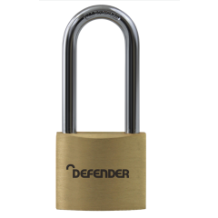 DEFENDER Brass Long Shackle Padlock